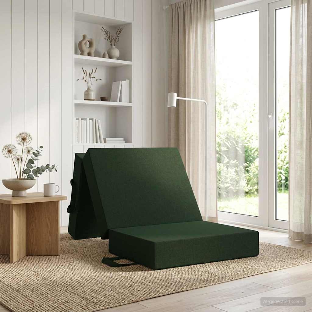 Fällbar Soffbed 90 x 63 x 45 cm Mörkgrön
