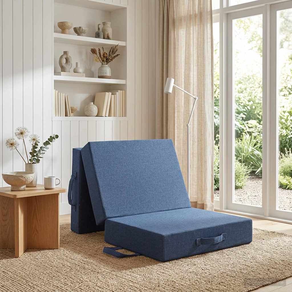 Fällbar Soffbed 90 x 63 x 45 cm Blå