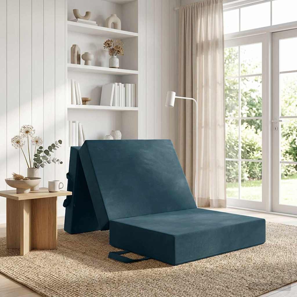 Fällbar Soffbed 90 x 63 x 45 cm Blå