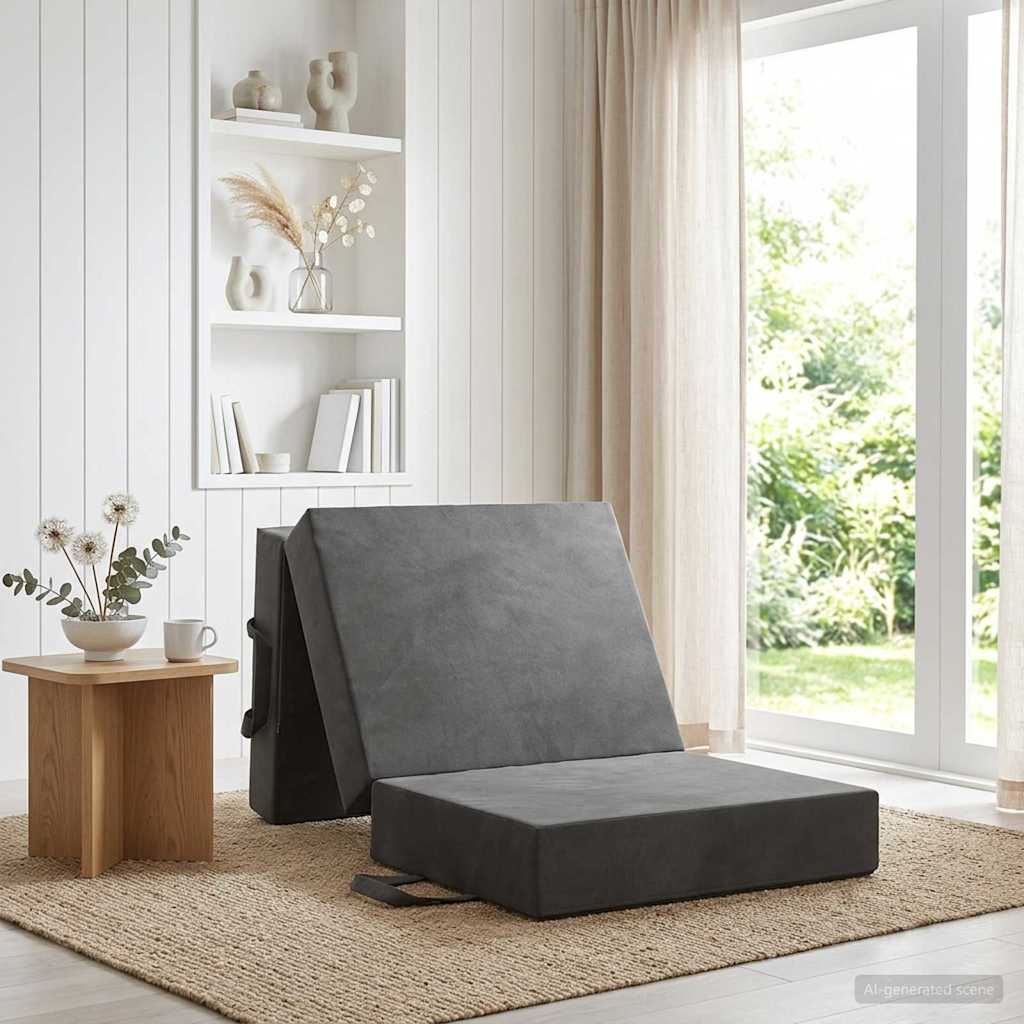 Fällbar Soffbed 75 x 67 x 45 cm Mörkgrå