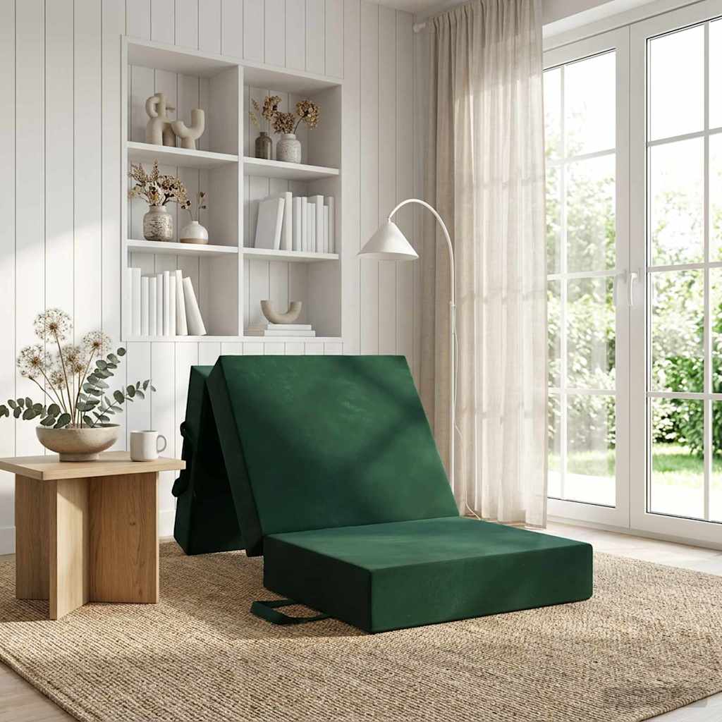 Fällbar Soffbed 75 x 67 x 45 cm Mörkgrön