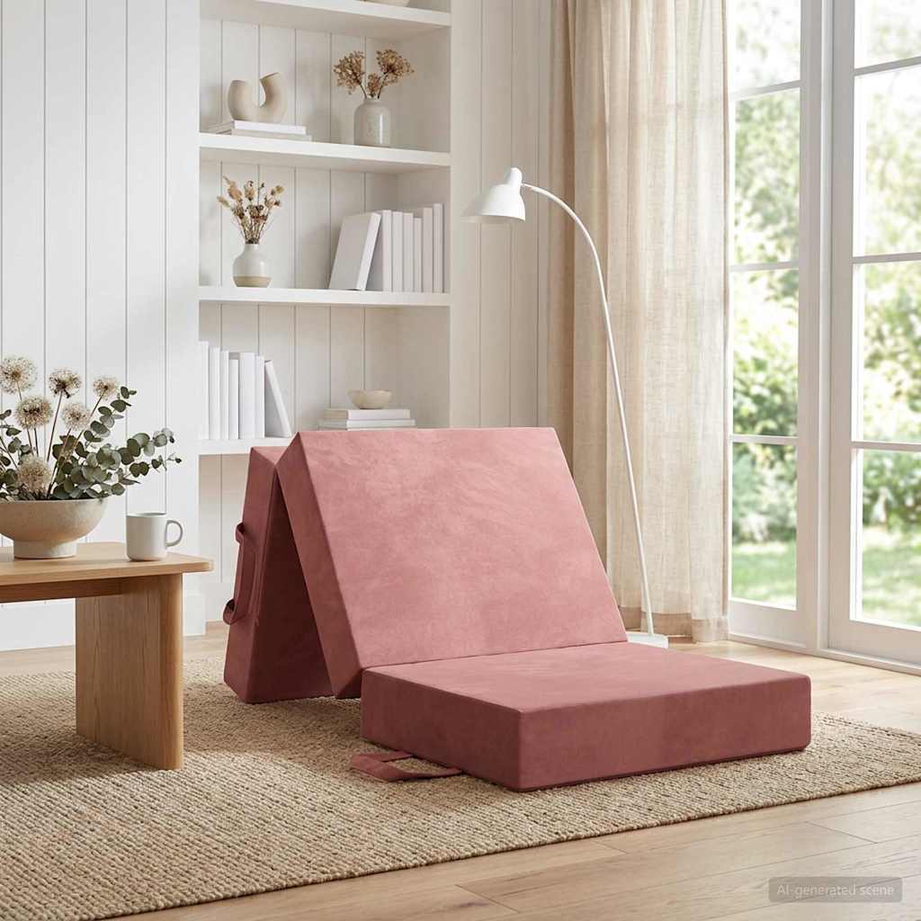 Fällbar Soffbed 75 x 67 x 45 cm Rosa