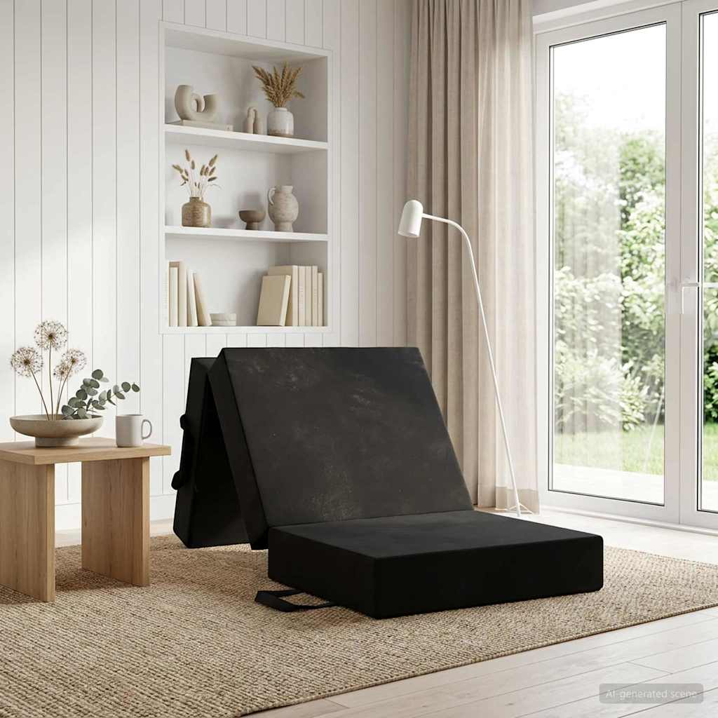 Fällbar Soffbed 75 x 67 x 45 cm Svart