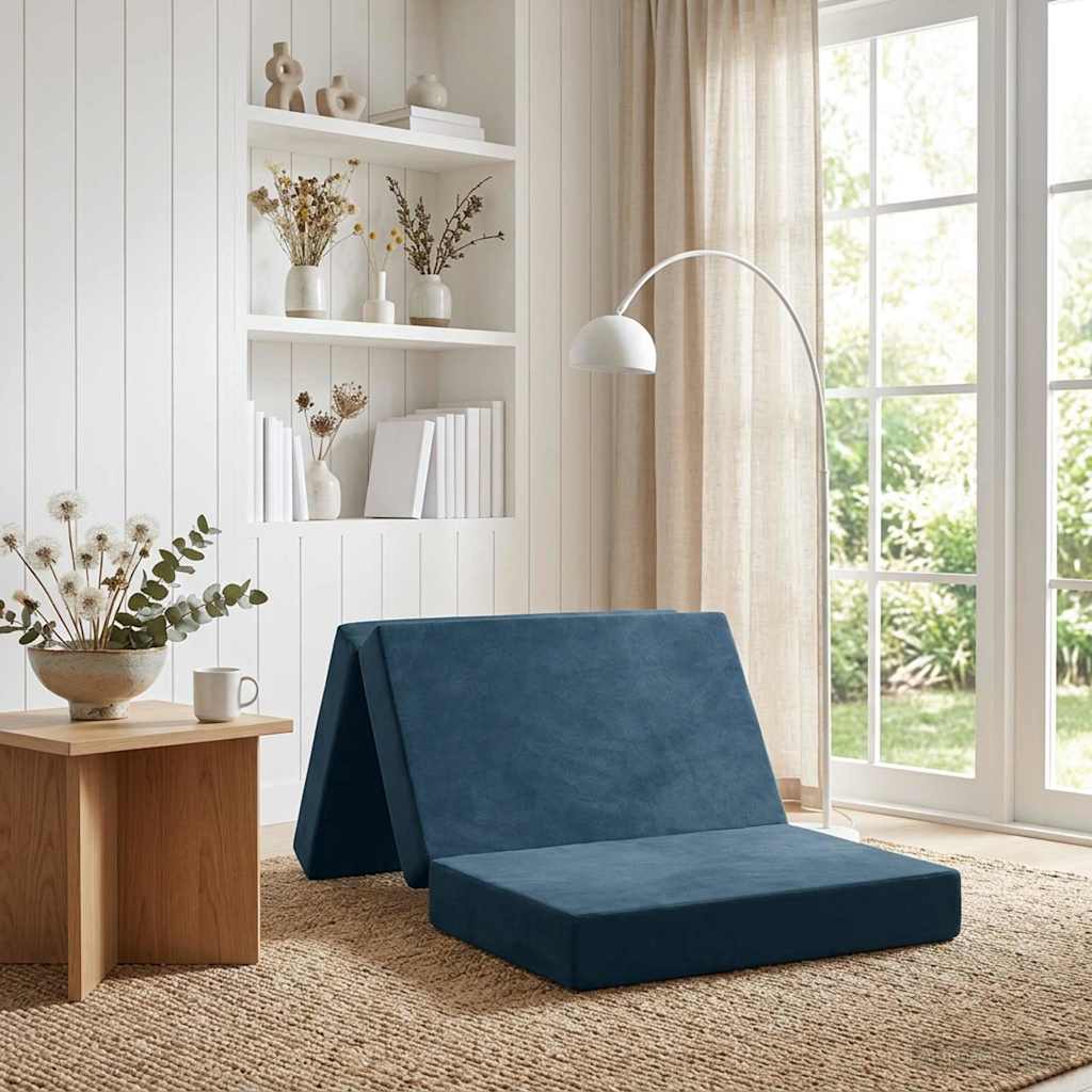 Fällbar Soffbed 100 x 67 x 45 cm Blå