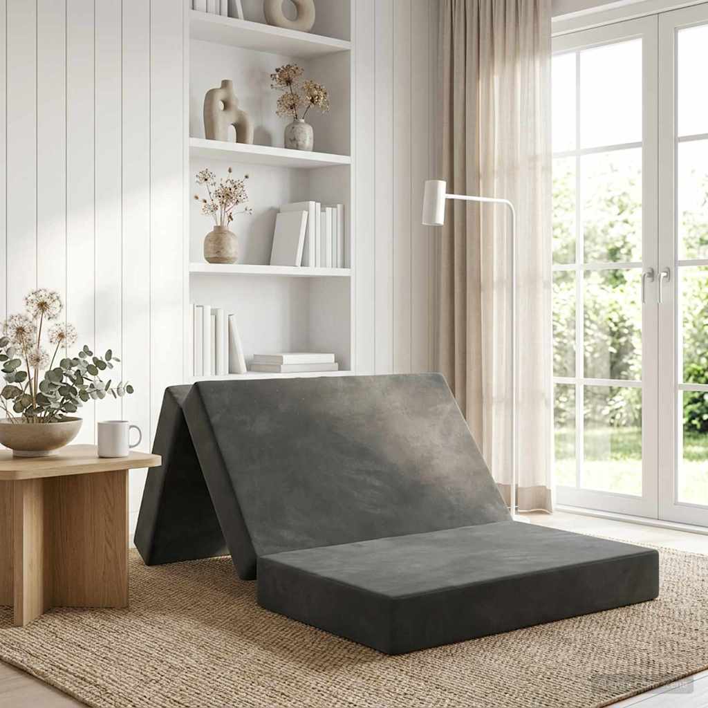 Fällbar Soffbed 90 x 67 x 45 cm Mörkgrå
