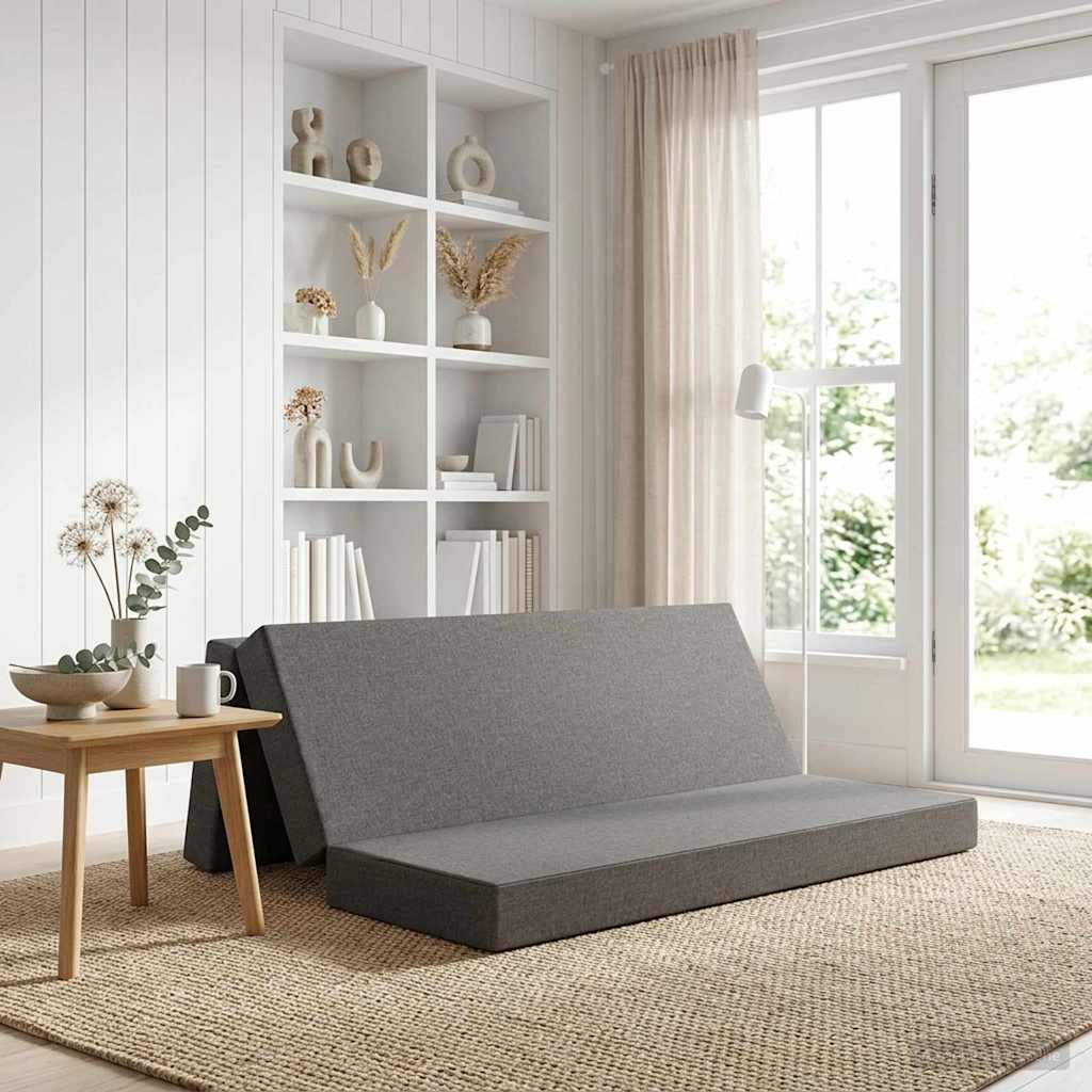 Fällbar Soffbed 200 x 67 x 45 cm Ljusgrå