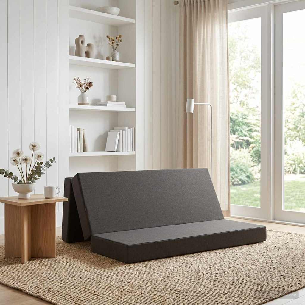 Fällbar Soffbed 200 x 67 x 45 cm Mörkgrå