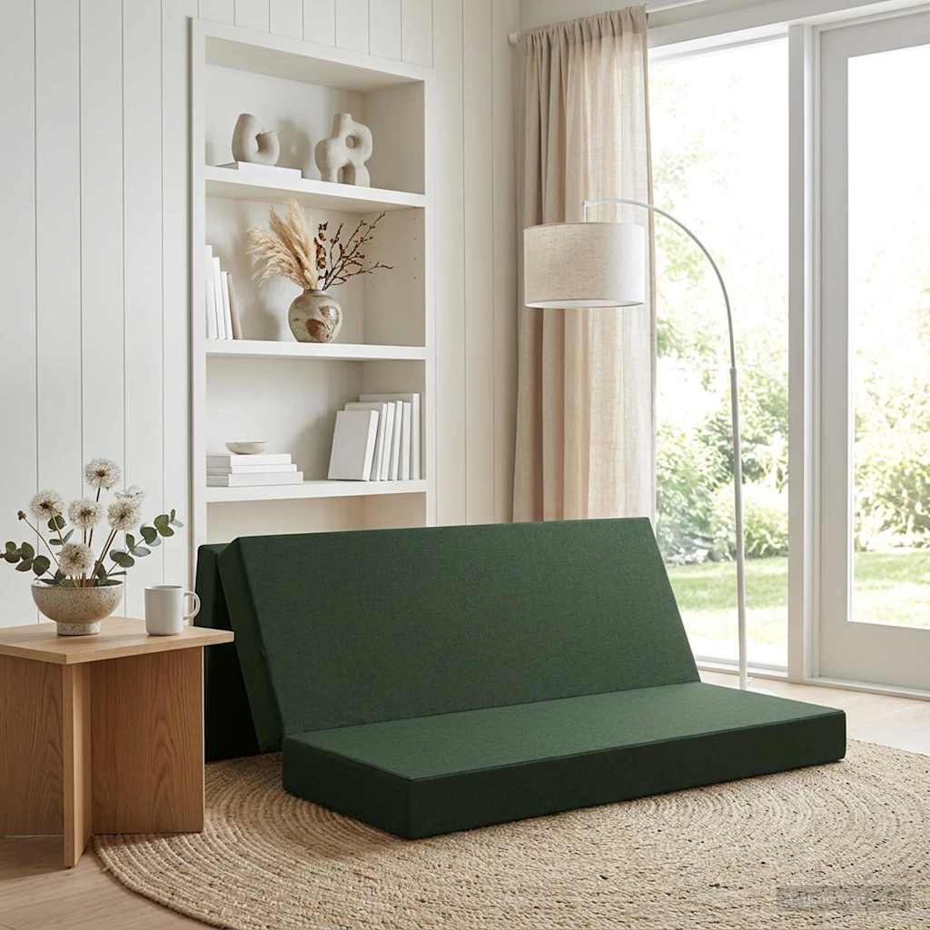Fällbar Soffbed 200 x 67 x 45 cm Mörkgrön