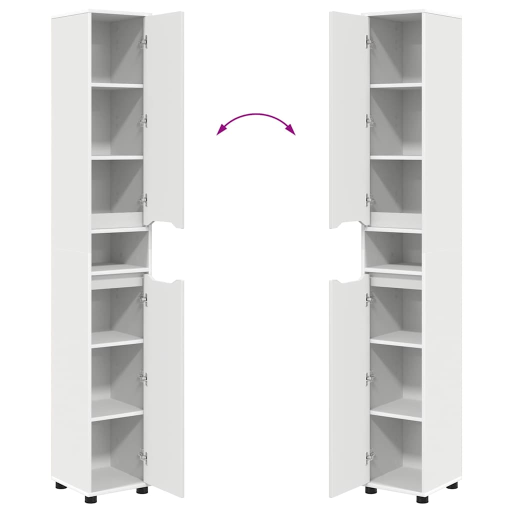 Badrumsskåp med hylla Vit 30,5 x 30 x 195 cm Konstruerat trä