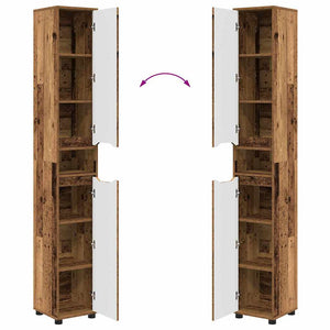 Badrumsskåp Gammalt trä 30,5 x 30 x 195 cm Konstruerat trä