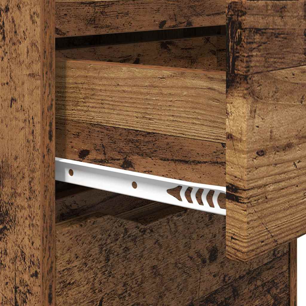 Sängbord med låda Gammalt trä 40 x 30 x 467 cm Konstruerat trä