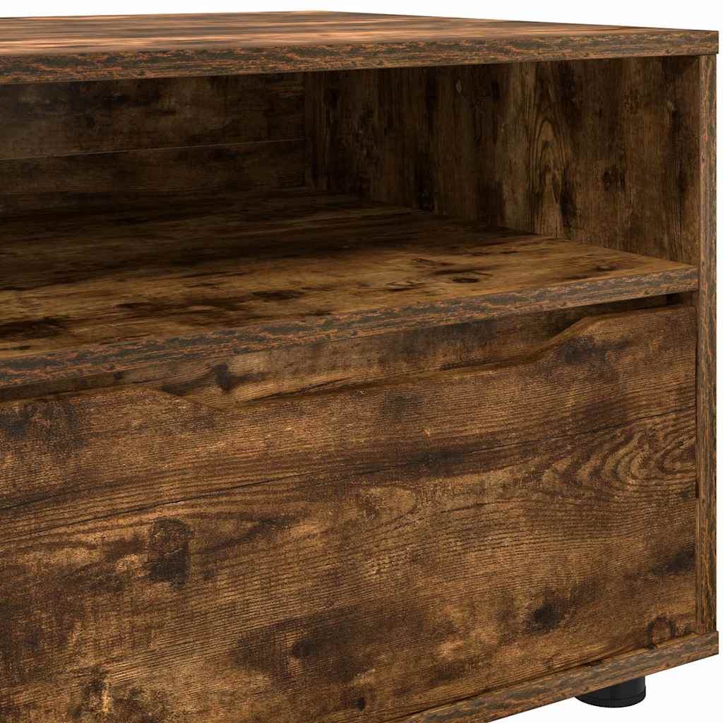 TV-skåp med låda Rökt ek 100 x 48 x 43 cm Konstruerat trä