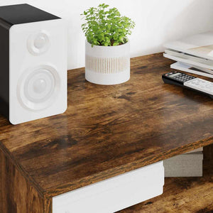 TV-skåp med låda Rökt ek 100 x 48 x 43 cm Konstruerat trä