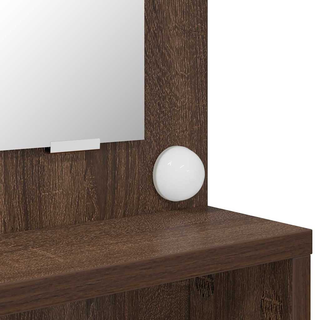 Sängrum Smyckesbord Brun Ek 80 x 39,6 x 135 cm Konstruerat trä