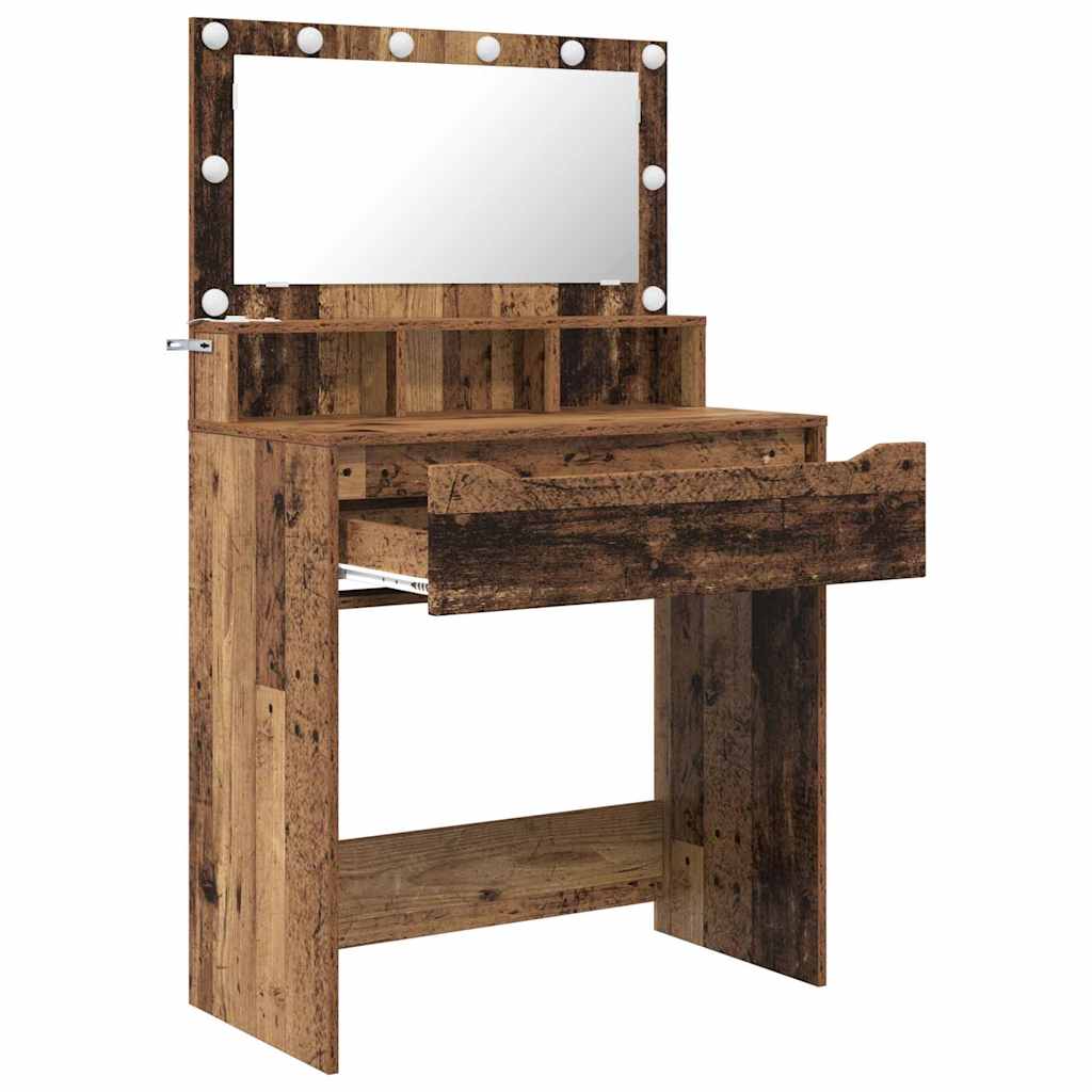 Sängrum Smyckesbord med låda Gammalt trä 80 x 39,6 x 135 cm