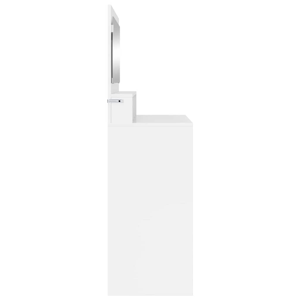 Sängrum Smyckesbord med låda Högblanka vita 80 x 39,6 x 135 cm