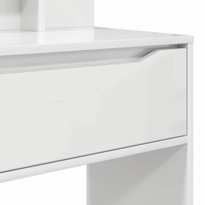 Sängrum Smyckesbord med låda Högblanka vita 80 x 39,6 x 135 cm