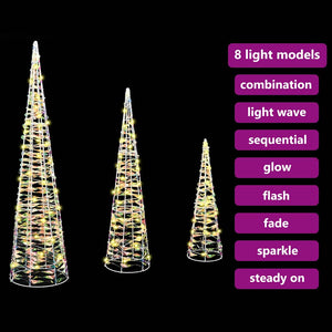 Julgran med 90 LED-lampor 3 pcs Varmvit 20 x 20 x 80 cm PET