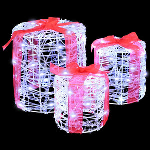 Dekor av Gåva Box 3 pcs Kallvit 20 x 20 x 21 cm Akryl