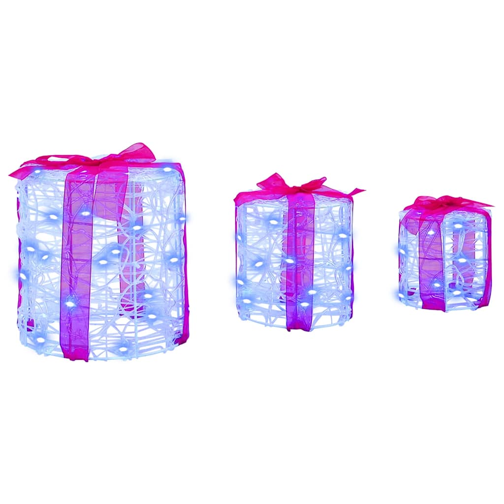 Dekor av Gåva Box 3 pcs Blå 20 x 20 x 21 cm Akryl