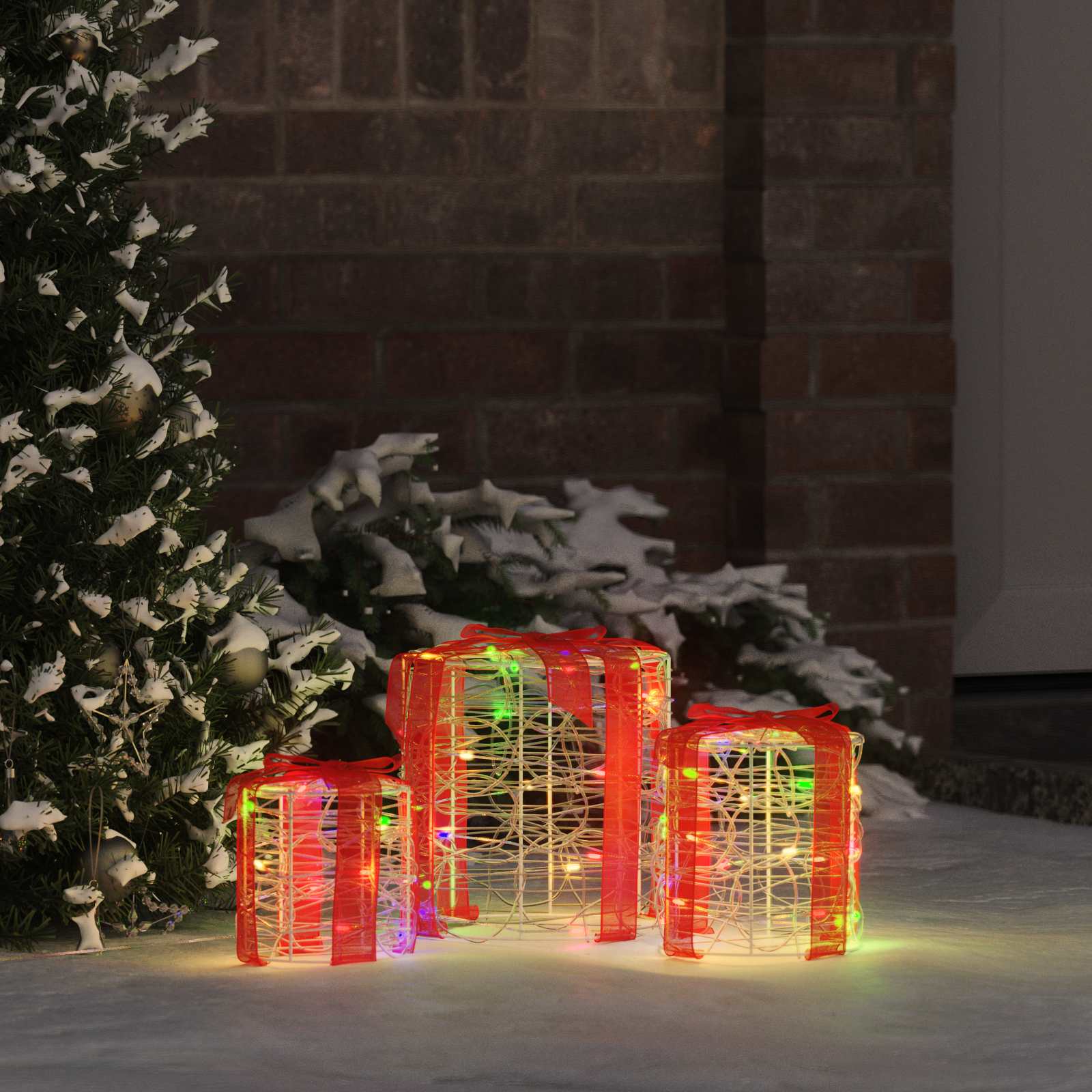 Dekor av Gåva Box 3 pcs färgstark 20 x 20 x 21 cm Akryl