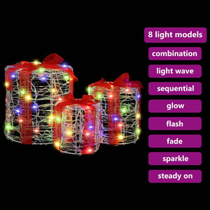 Dekor av Gåva Box 3 pcs färgstark 20 x 20 x 21 cm Akryl