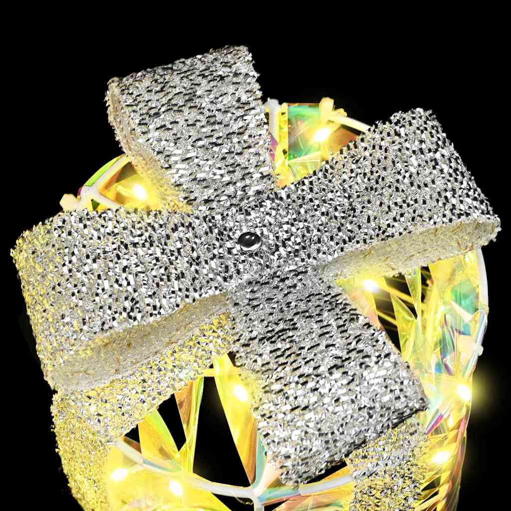 Dekoration för Presentlåda 3 pcs Varmvit 20 x 20 x 20 cm PET