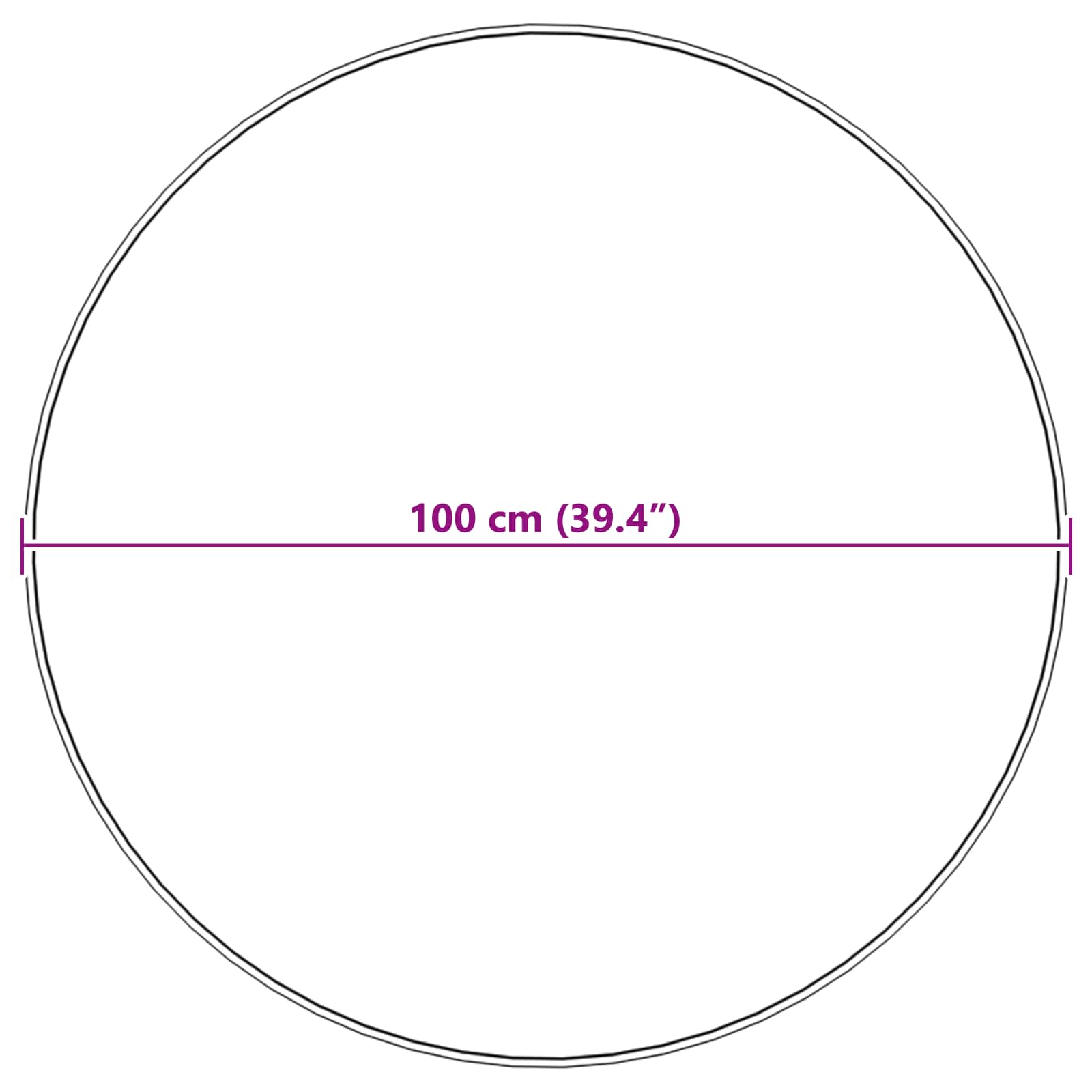 Fusk Skinnmatta Tafalla Vit Ø 100 cm Polyester