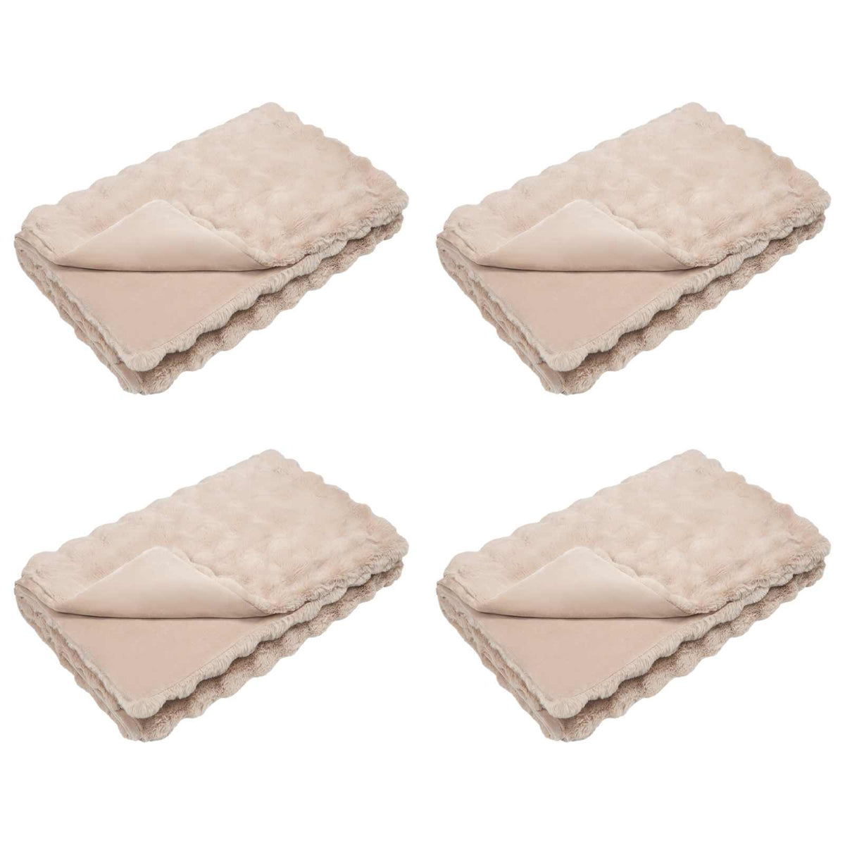 Halkfri filt i konstgjord kaninfäll Olite 4 st Beige 8.1 kg
