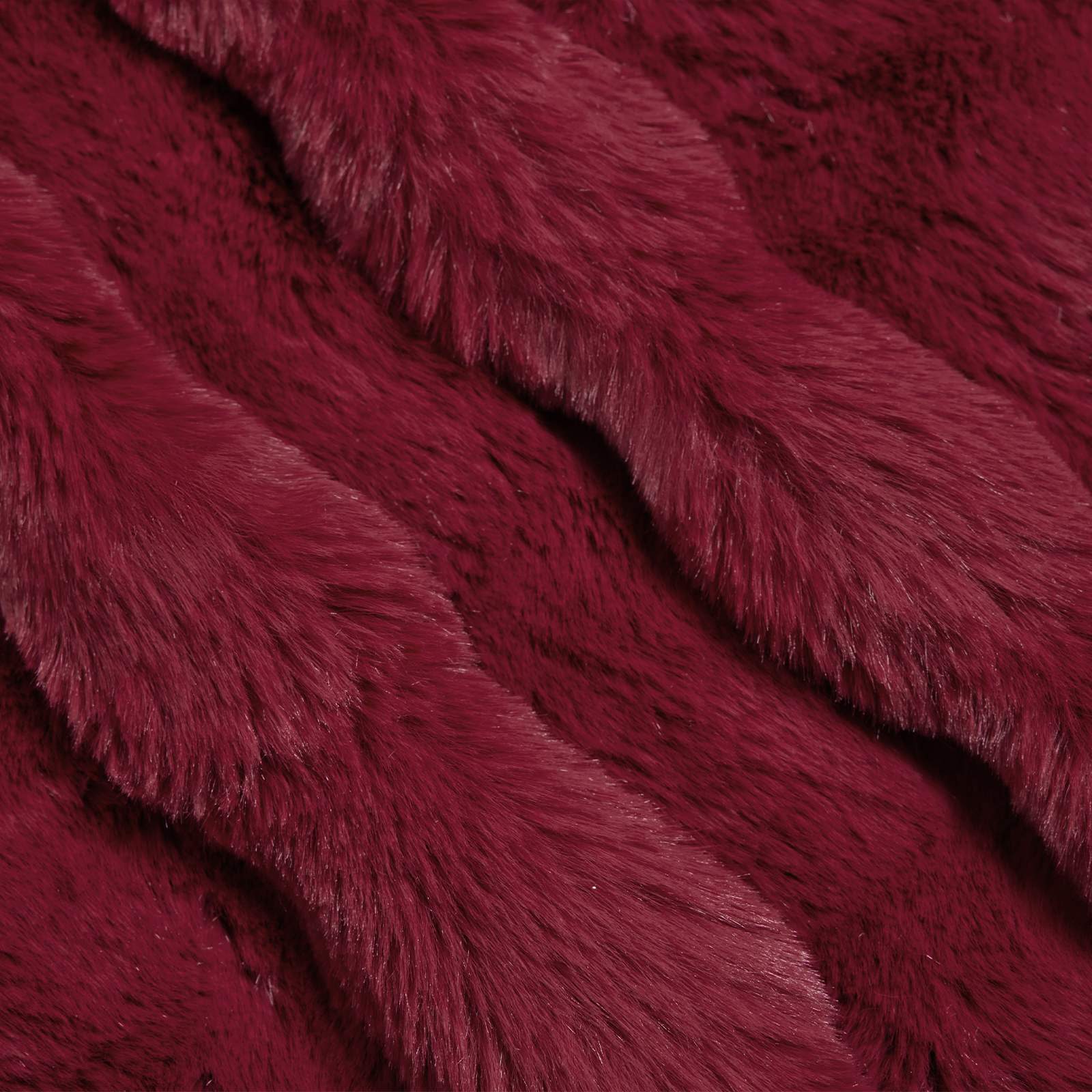 Faux Kaninpäls Filt 4 pcs Bordeaux Röd 220 x 240 cm Polyester