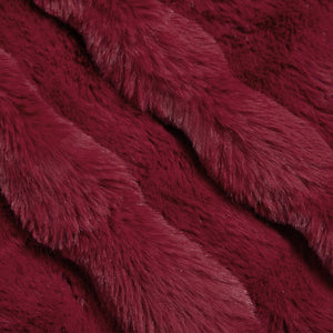 Faux Kaninpäls Filt 4 pcs Bordeaux Röd 220 x 240 cm Polyester