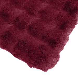 Faux Kaninpäls Filt 4 pcs Bordeaux Röd 240 x 270 cm Polyester