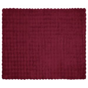 Faux Kaninpäls Filt 4 pcs Bordeaux Röd 240 x 270 cm Polyester