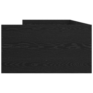 Sängram med låda med lagring Svart Ek 100 x 200 cm Massiv furu