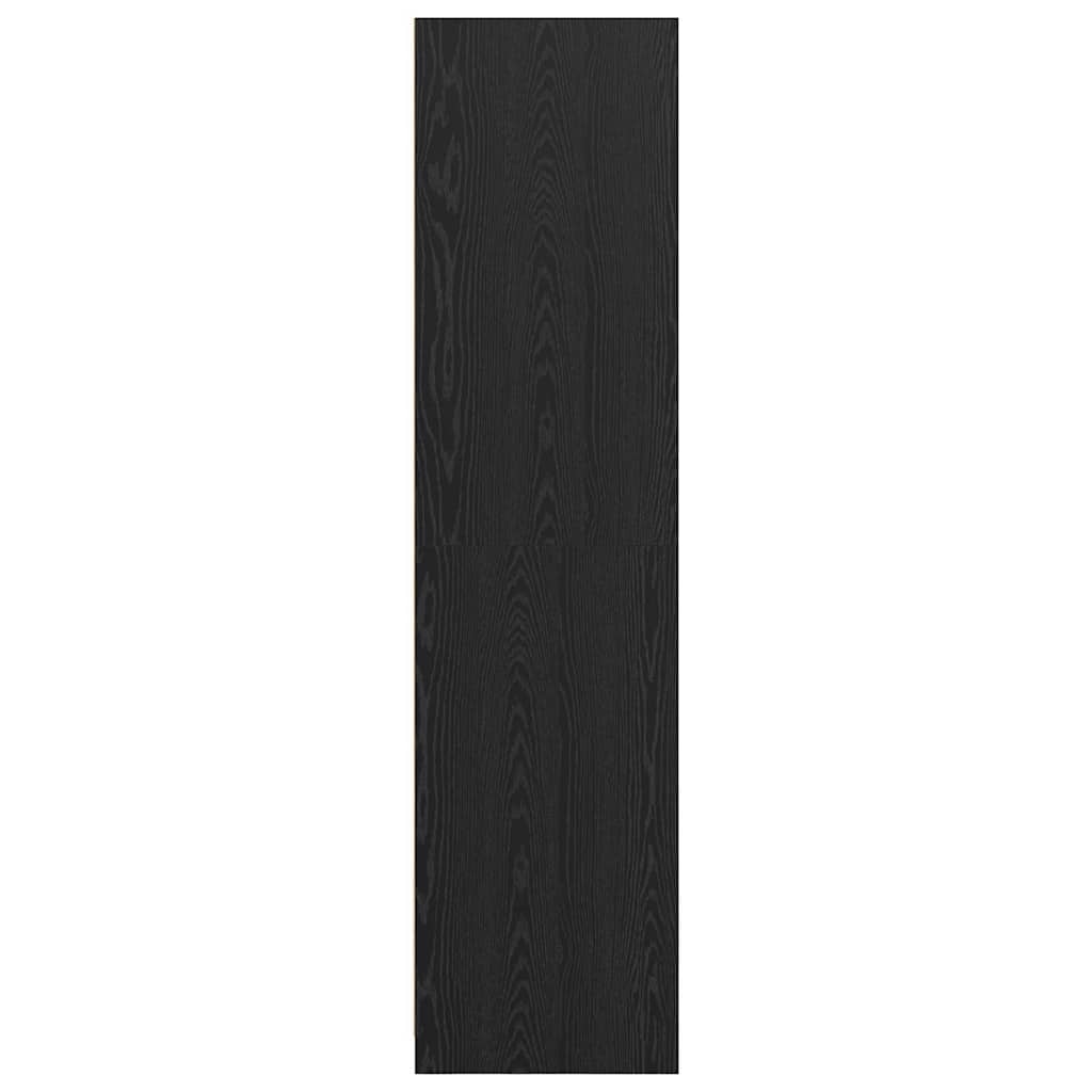 Garderob med hylla Svart Ek 100 x 50 x 200 cm Konstruerat trä