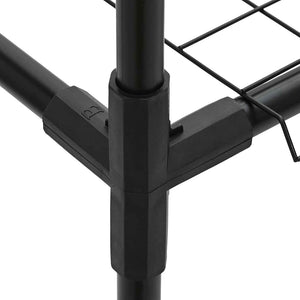 3-Tier växtställ med lagring Svart 100 x 32 x 102 cm Stål