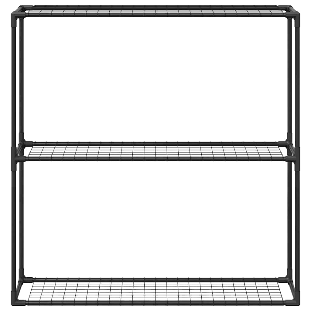 3-Tier växtställ med lagring Svart 100 x 32 x 102 cm Stål