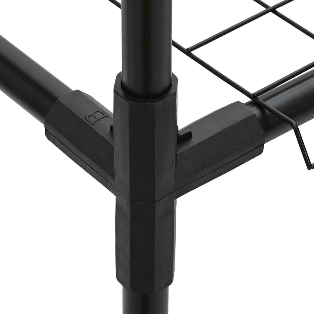 3-Tier växtställ med lagring Svart 200 x 32 x 104 cm Stål