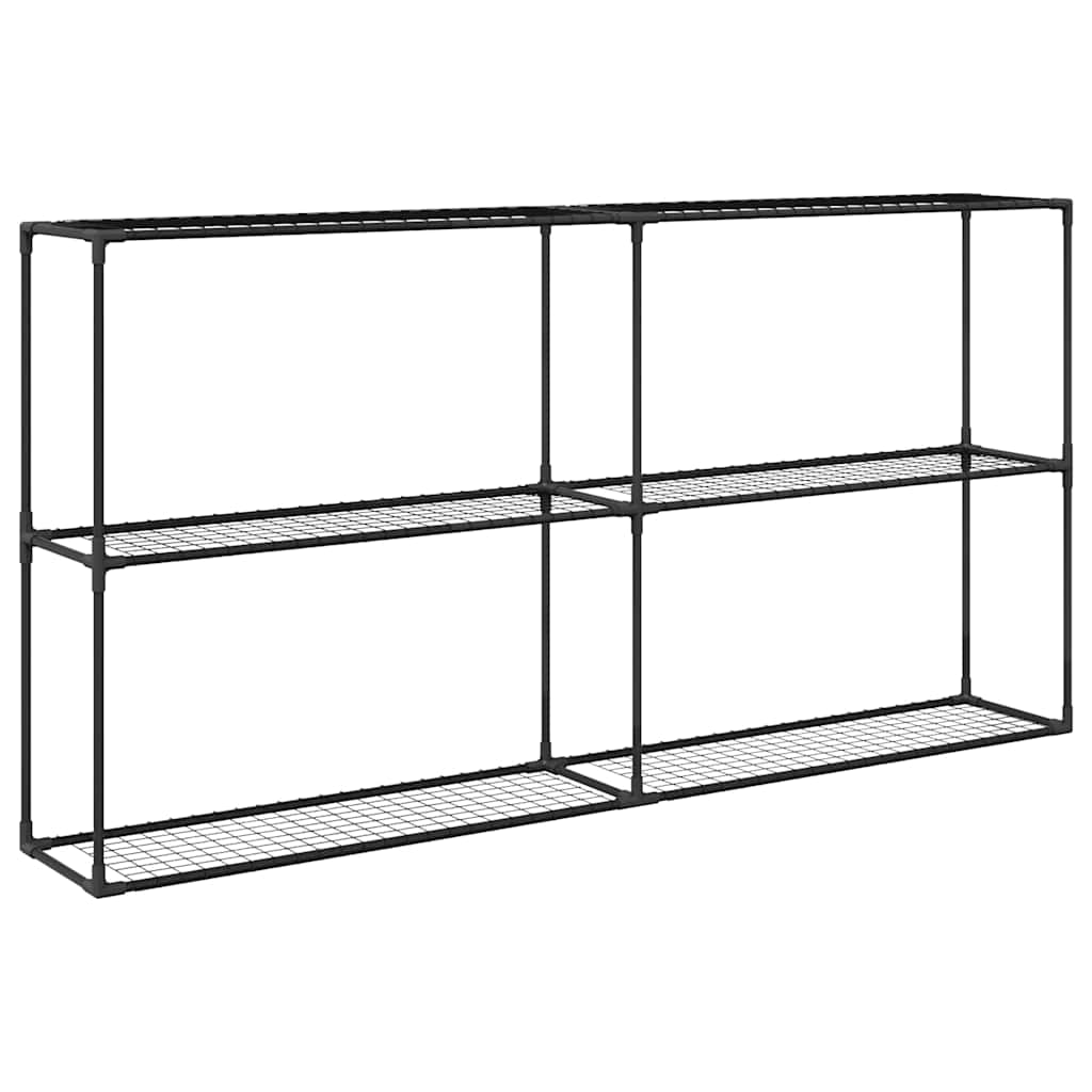 3-Tier växtställ med lagring Svart 200 x 32 x 104 cm Stål