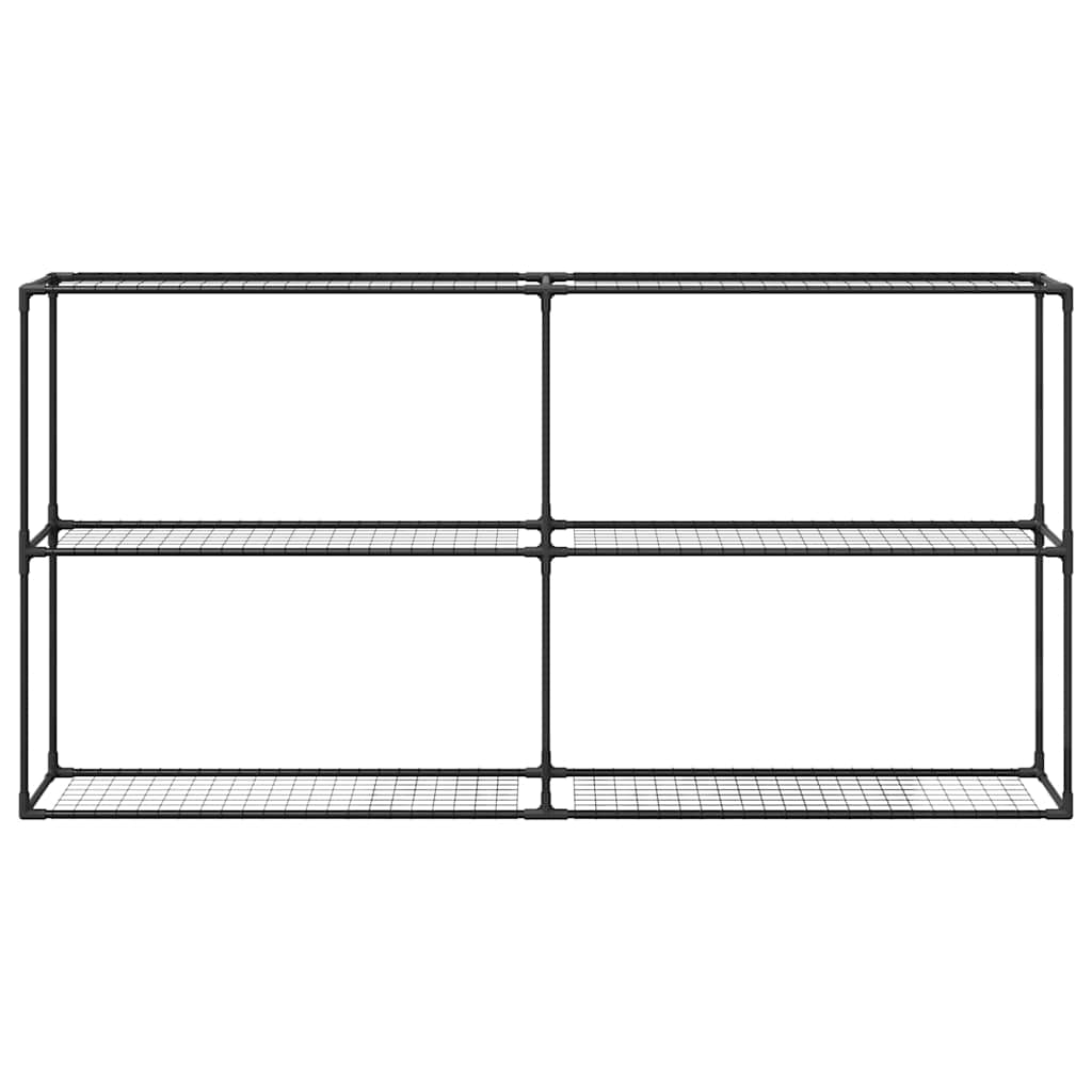 3-Tier växtställ med lagring Svart 200 x 32 x 104 cm Stål