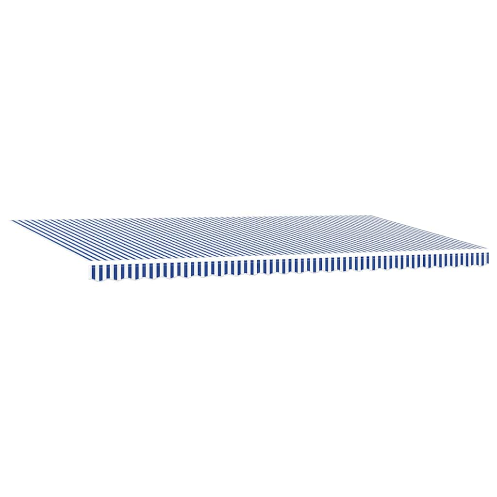 Utfällbar markis med LED -remsljus Blå och Vit 600 × 300 cm