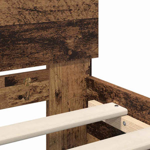 Sängram med huvudgavel Gammalt trä 180 x 200 cm Konstruerat trä