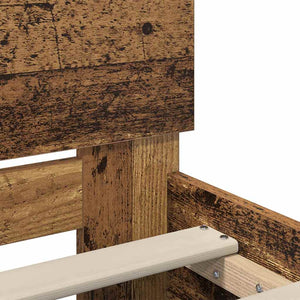 Sängram med huvudgavel Gammalt trä 150 x 200 cm Konstruerat trä
