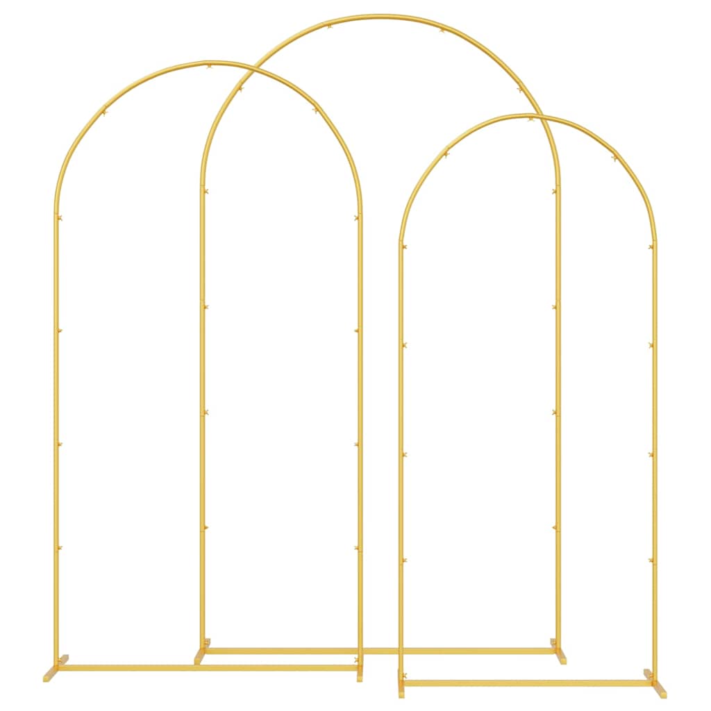 Bröllopsbåge 3 st Guld 120 x 40 x 217 cm Stål