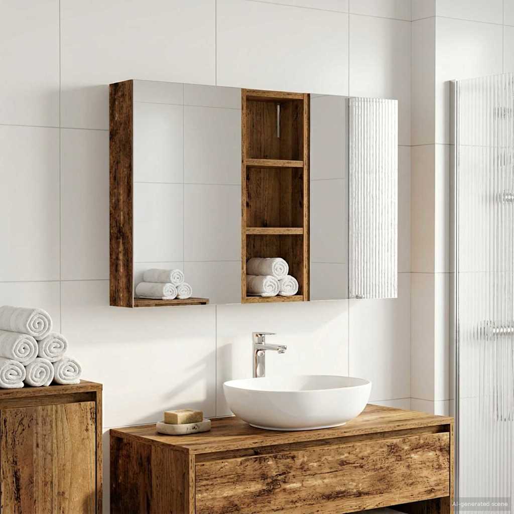 Badrumsskåpsset 3 st 80 x 10,5 x 50 cm Konstruerat trä
