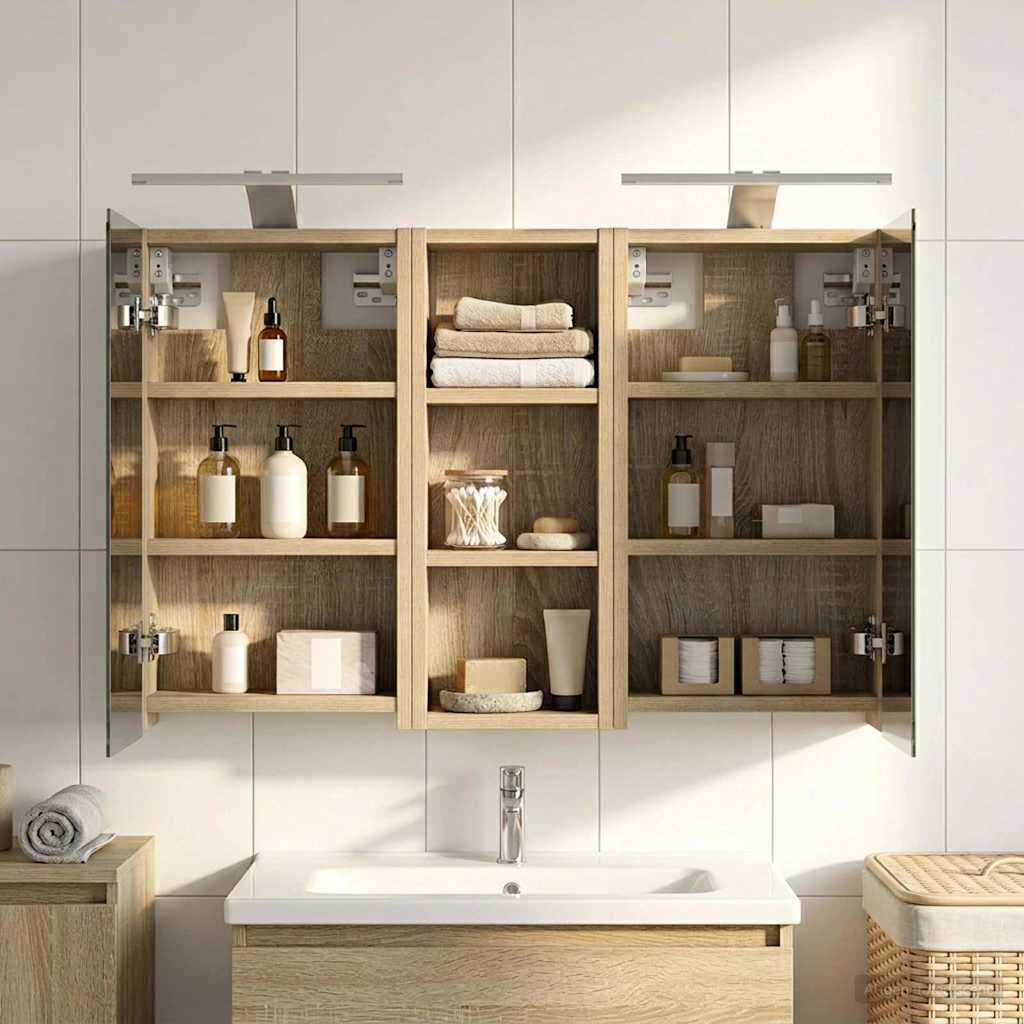 Badrumsskåpsset 3 st 80 x 10,5 x 50 cm Konstruerat trä