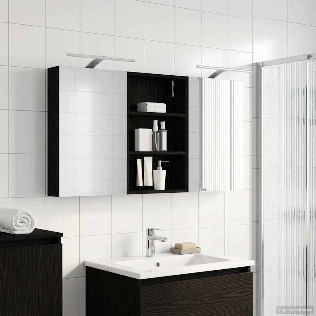 Badrumsskåpsset 3 st 120 x 10,5 x 60,5 cm Konstruerat trä