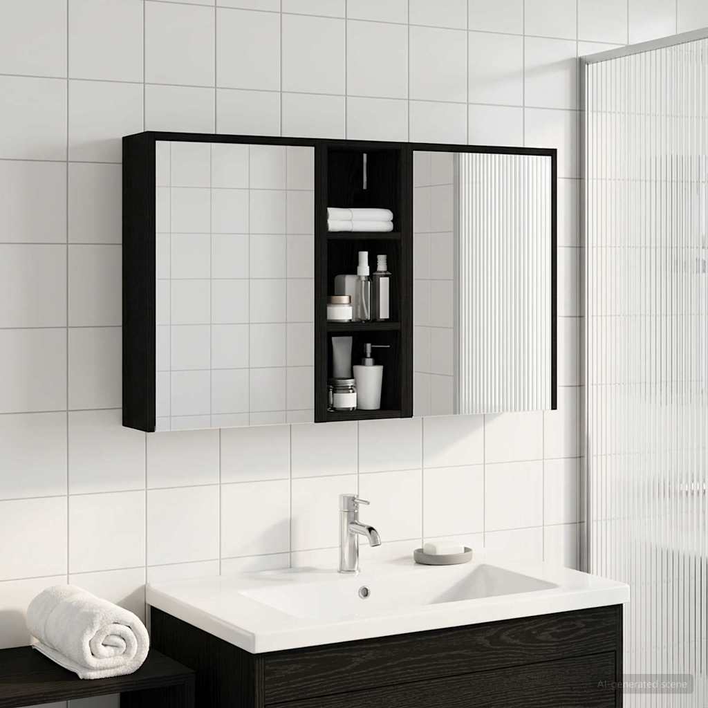 Badrumsskåpsset 3 st 106 x 16 x 62,5 cm Konstruerat trä