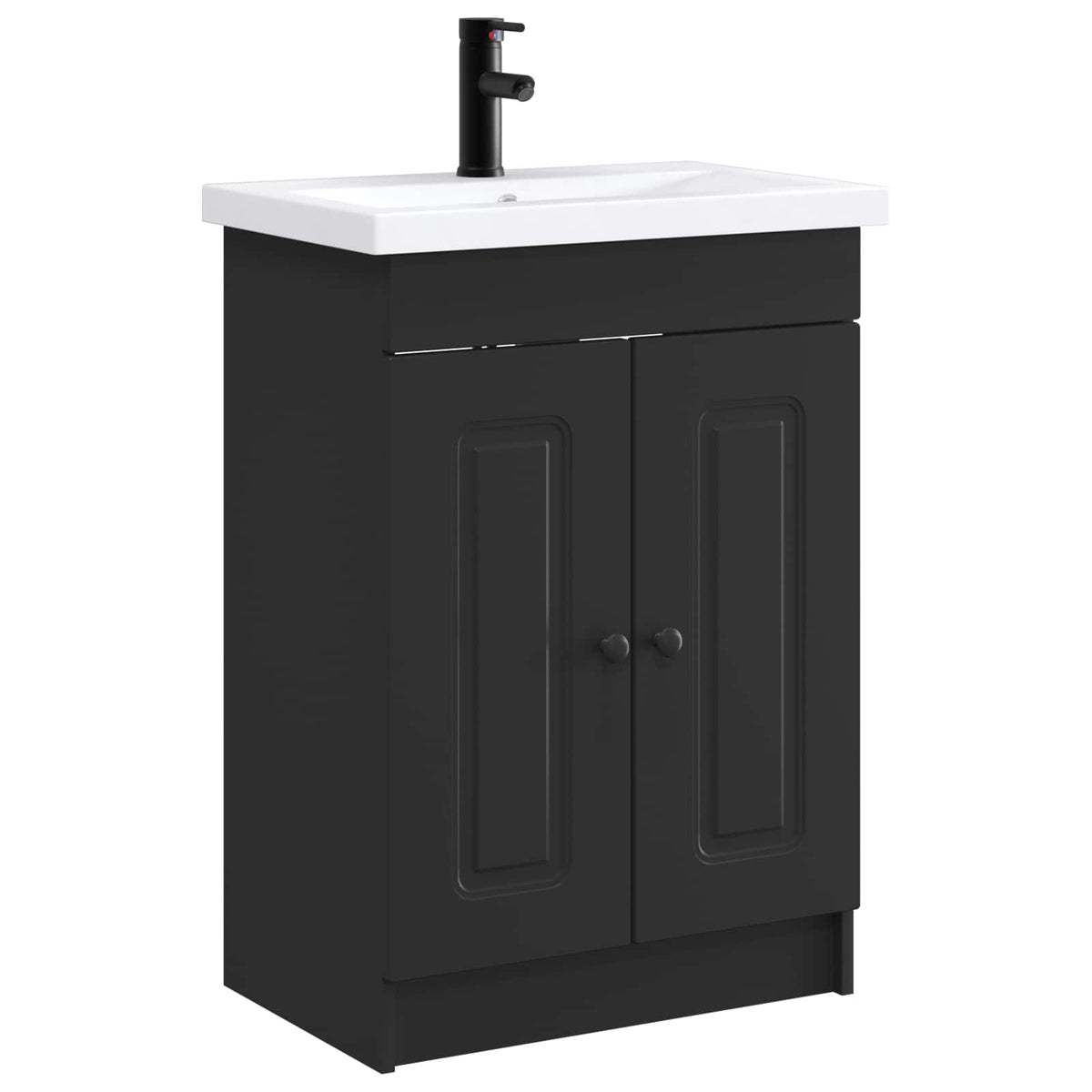 Badrumsmöbelset Svart 78,5 x 37,5 x 81 cm Konstruerat trä