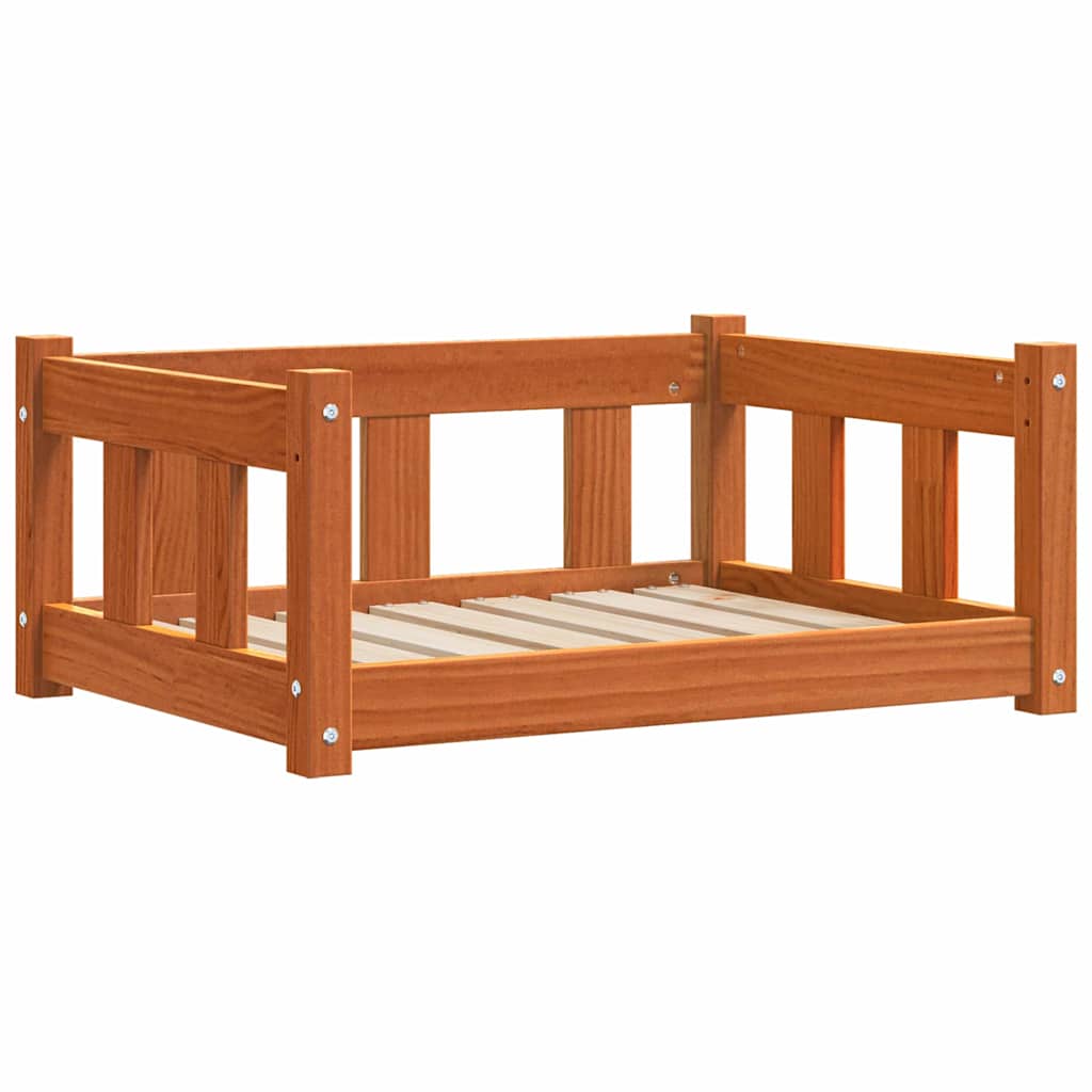 Hundsäng med lagring Vaxbrun 65,5 x 50 x 28 cm Massiv furu